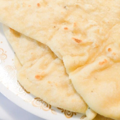 sourdough flat bread on a plate