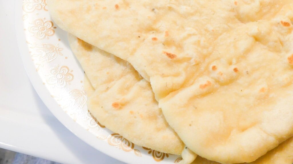 sourdough flat bread on a plate