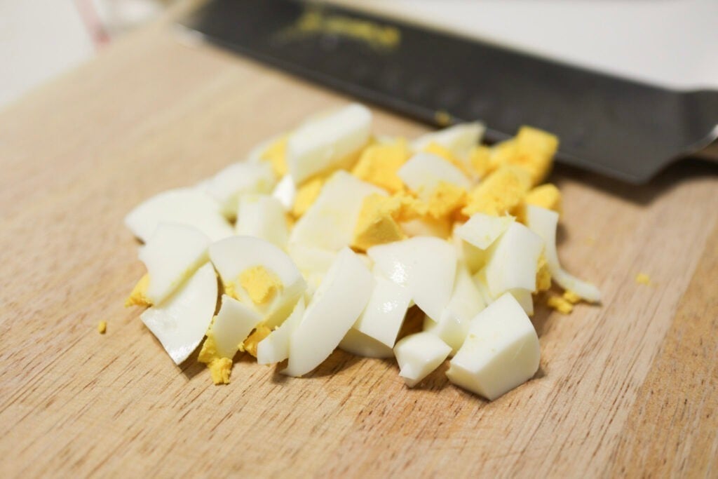 chopped boiled eggs