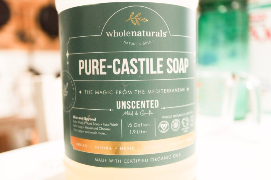 bottle of castile soap