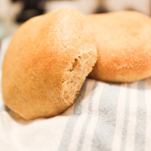hamburger buns on a towel