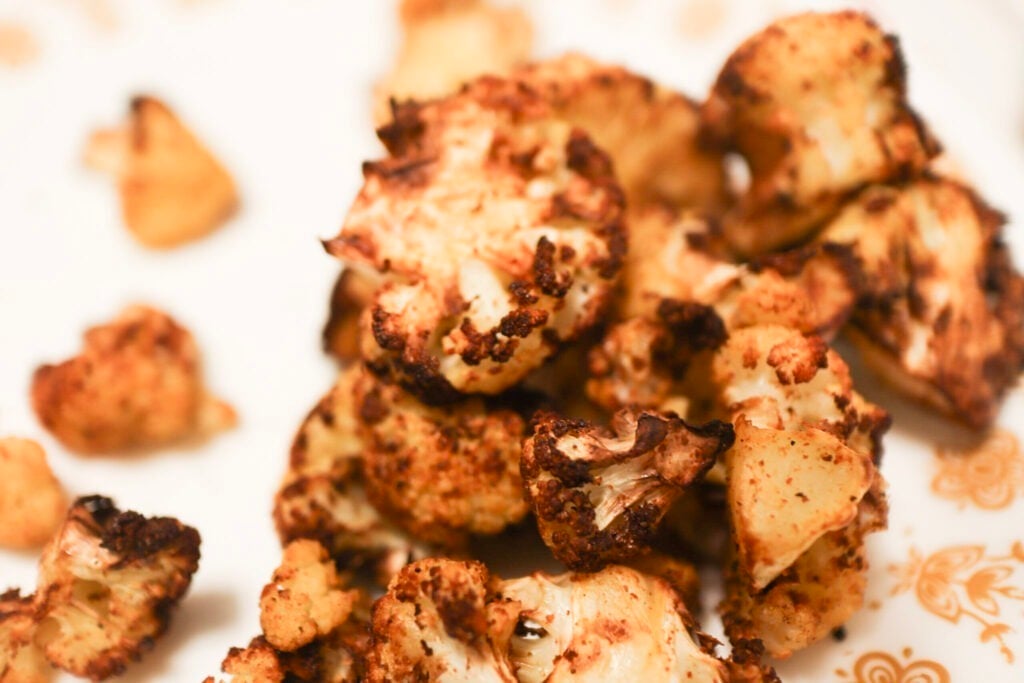air fried cauliflower on plate