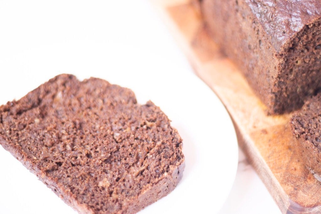 slice of chocolate banana bread