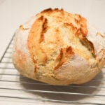 crusty bread on cooling rack