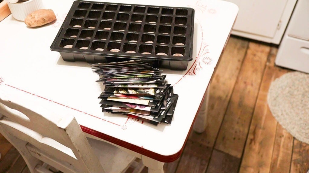 seed trays and seed packets