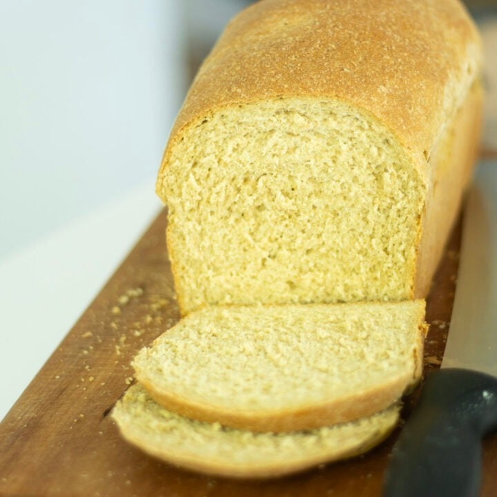 bread crumb shot on cutting board