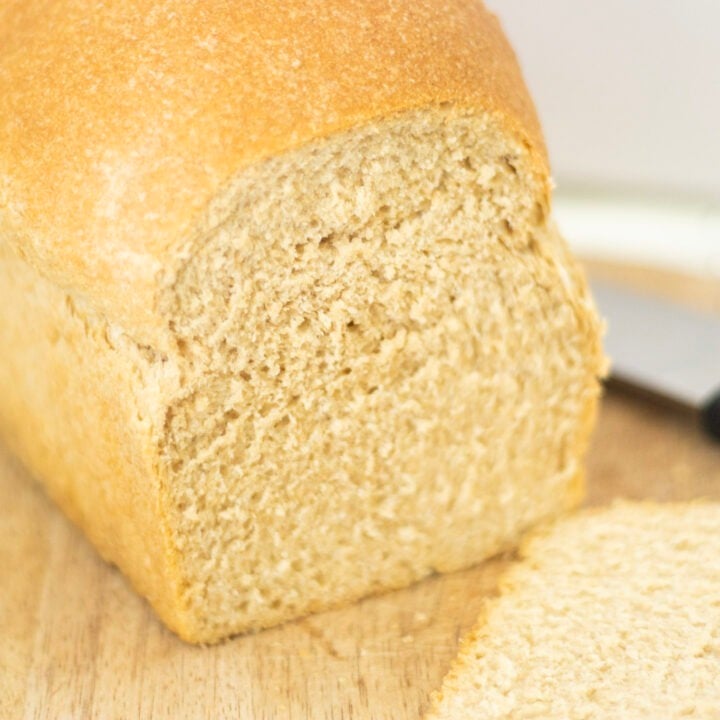 sourdough bread made with yeast showing the crumb
