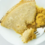 Overhead shot of sourdough pumpkin cobbler