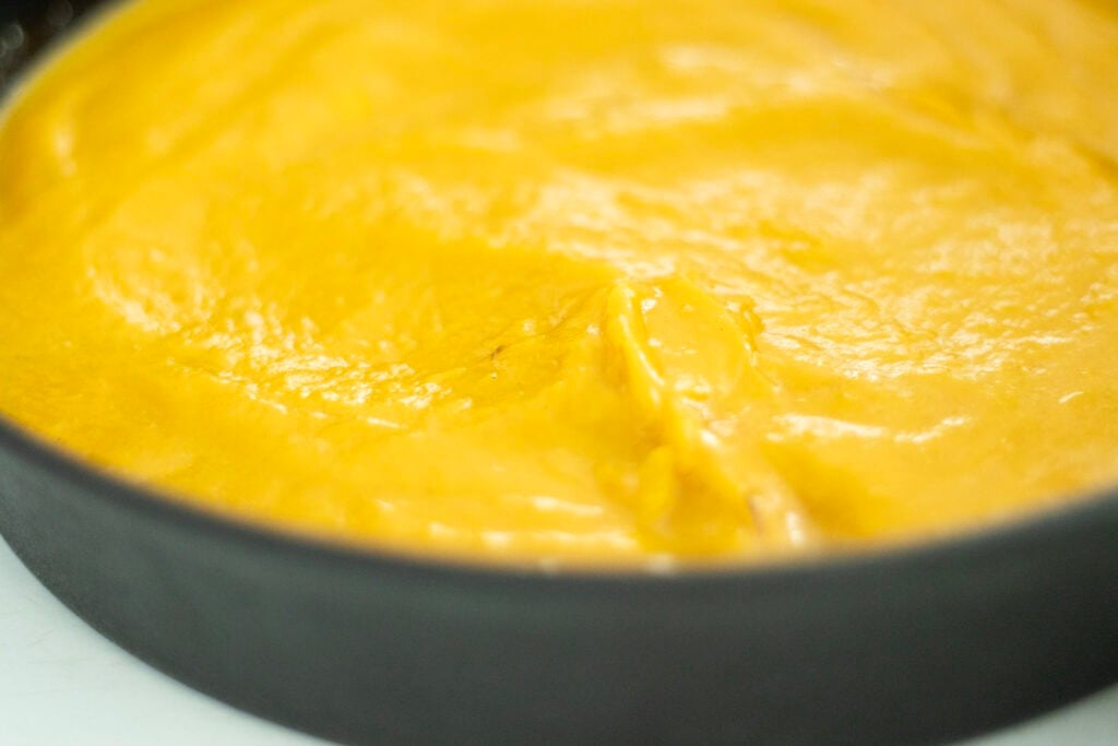 Pumpkin mixture in cast iron skillet