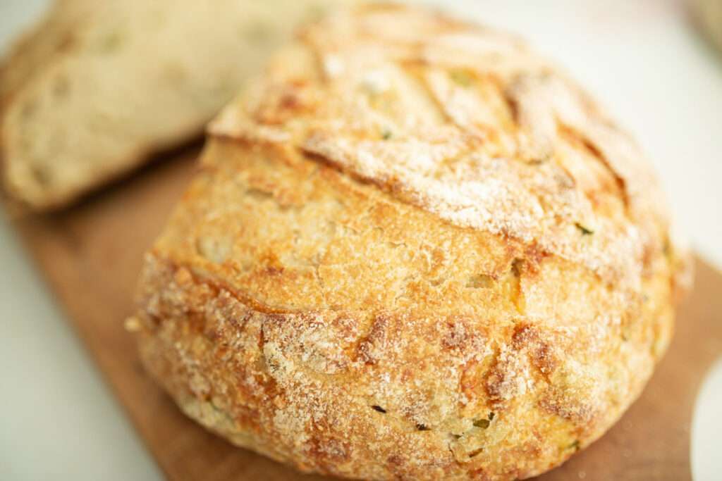 crust shot of sourdough jalapeno loaf