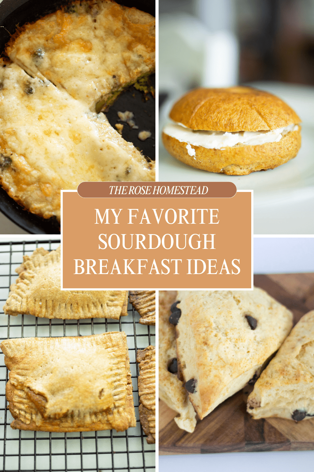Photo collage of my favorite sourdough breakfast recipes