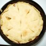 an over head shot of a sourdough chicken pot pie
