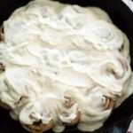 close up over head shot of sourdough pumpkin cinnamon rolls