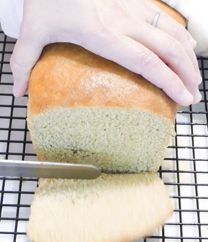 slicing a loaf of fresh bread in 2 hours