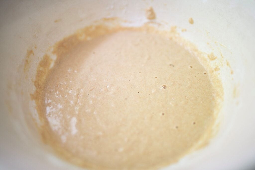 This is a wet mixture in a bowl.