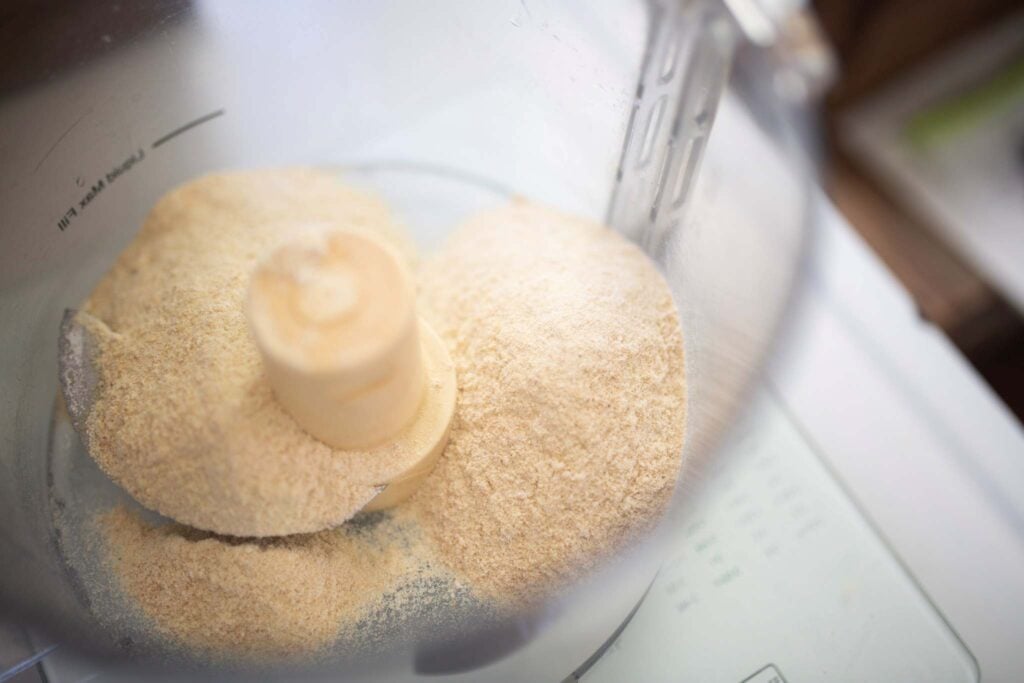 Flour in a food processor.