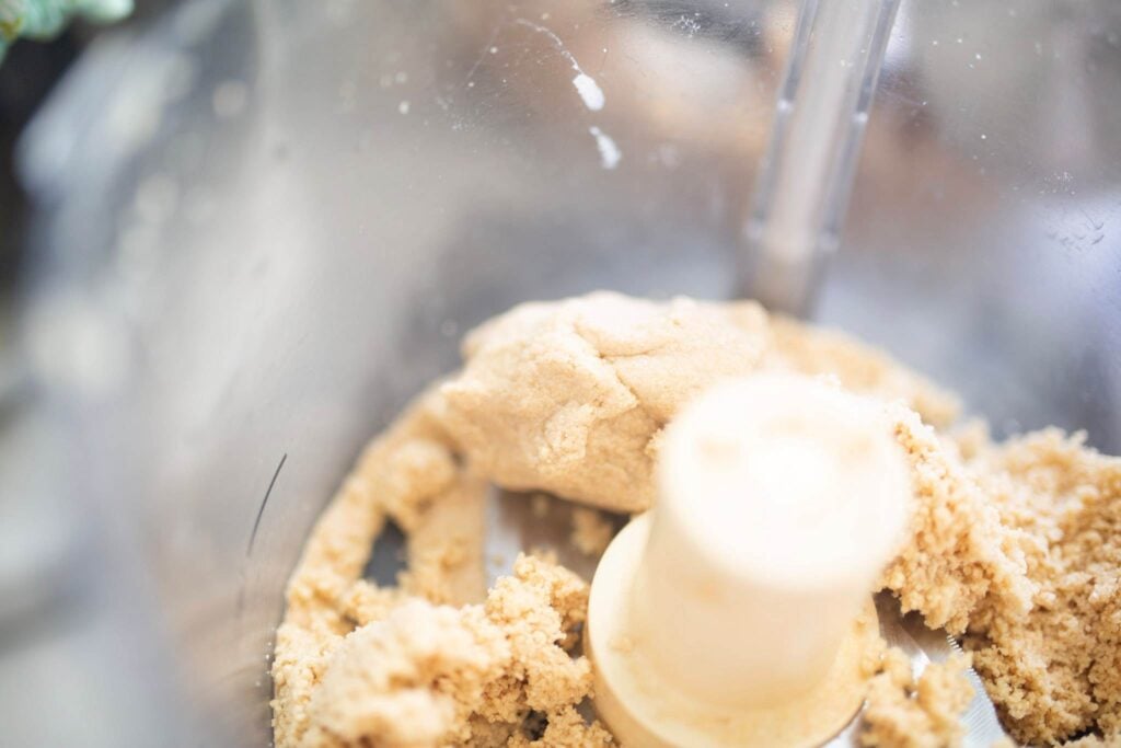 Shaggy dough in a food processor.